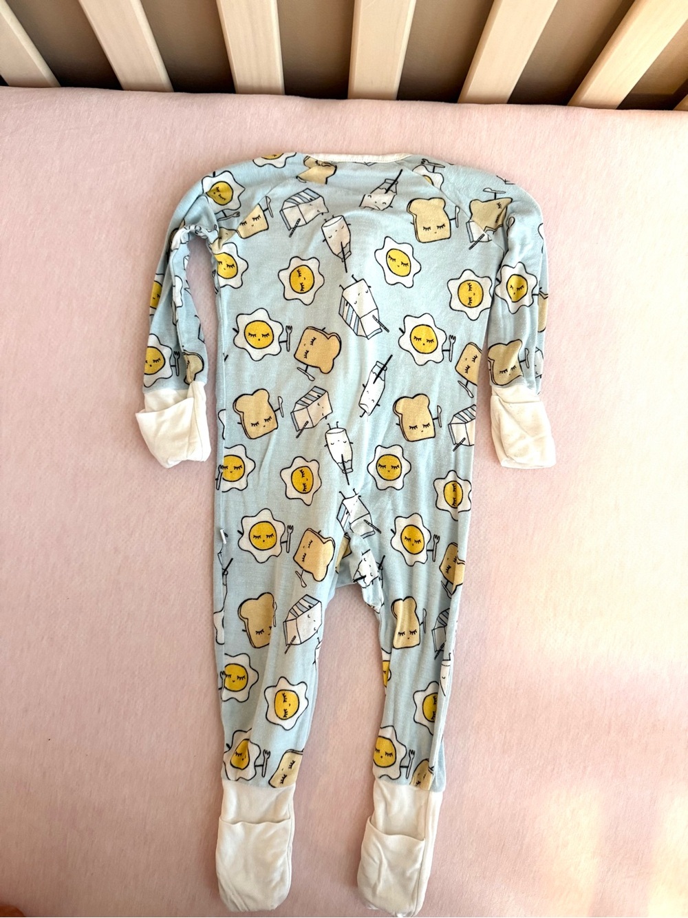Little Sleepies Blue Breakfast Buddies Footed One-Piece Pajama - bamboo sleeper - Picture 5 of 5